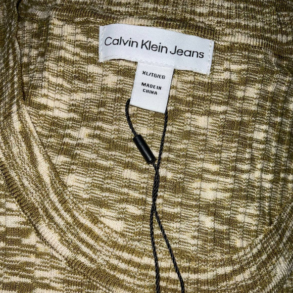 Calvin Klein Jeans Women's Space-Dyed Sleeveless Midi Dress Olive Size XL NWT - Picture 11 of 13